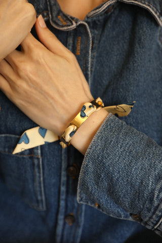 Septembre Cuff And Les Mots Bleus Ribbon