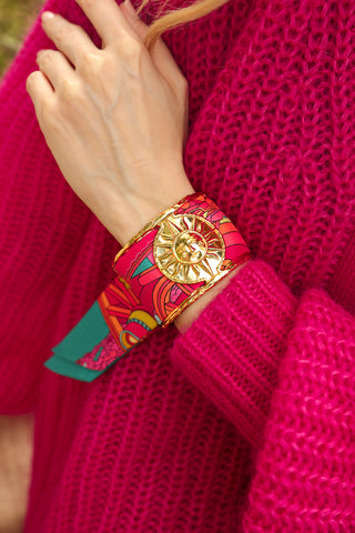 Soleil Cuff And Addresse Inconnue-Pink/Blue Ribbon
