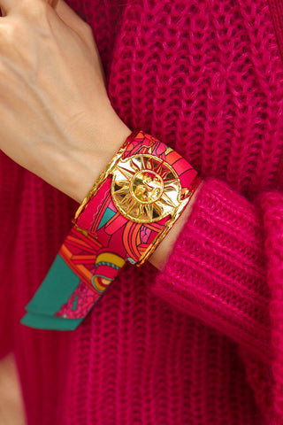 Soleil Cuff And Addresse Inconnue-Pink/Blue Ribbon