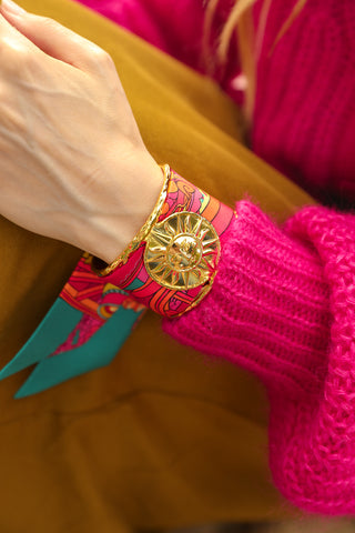 Soleil Cuff And Addresse Inconnue-Pink/Blue Ribbon