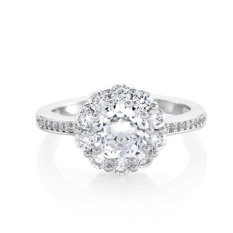Carat Clear Sparkle Cluster Ring