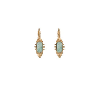 Serti Talisman Earrings Small Size Gold - Amazonite