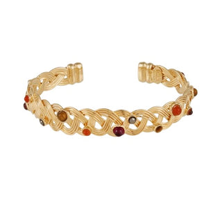 Cesaria Cabochons Bangle Bracelet Gold