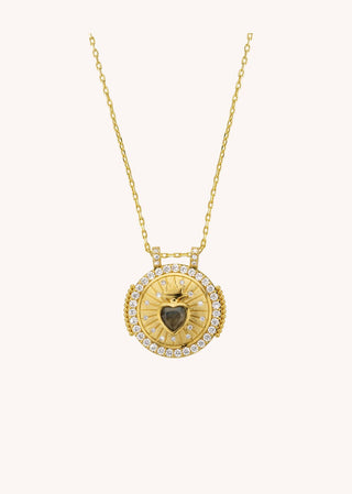 Necklace - Labradorite Heart Boho