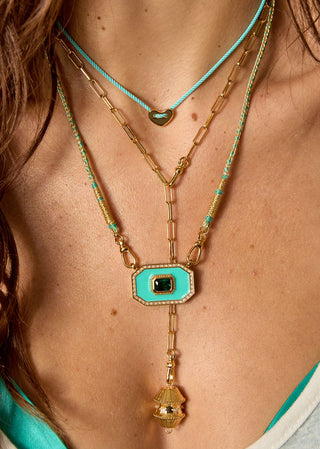 Necklace - Turquoise Corazon Or