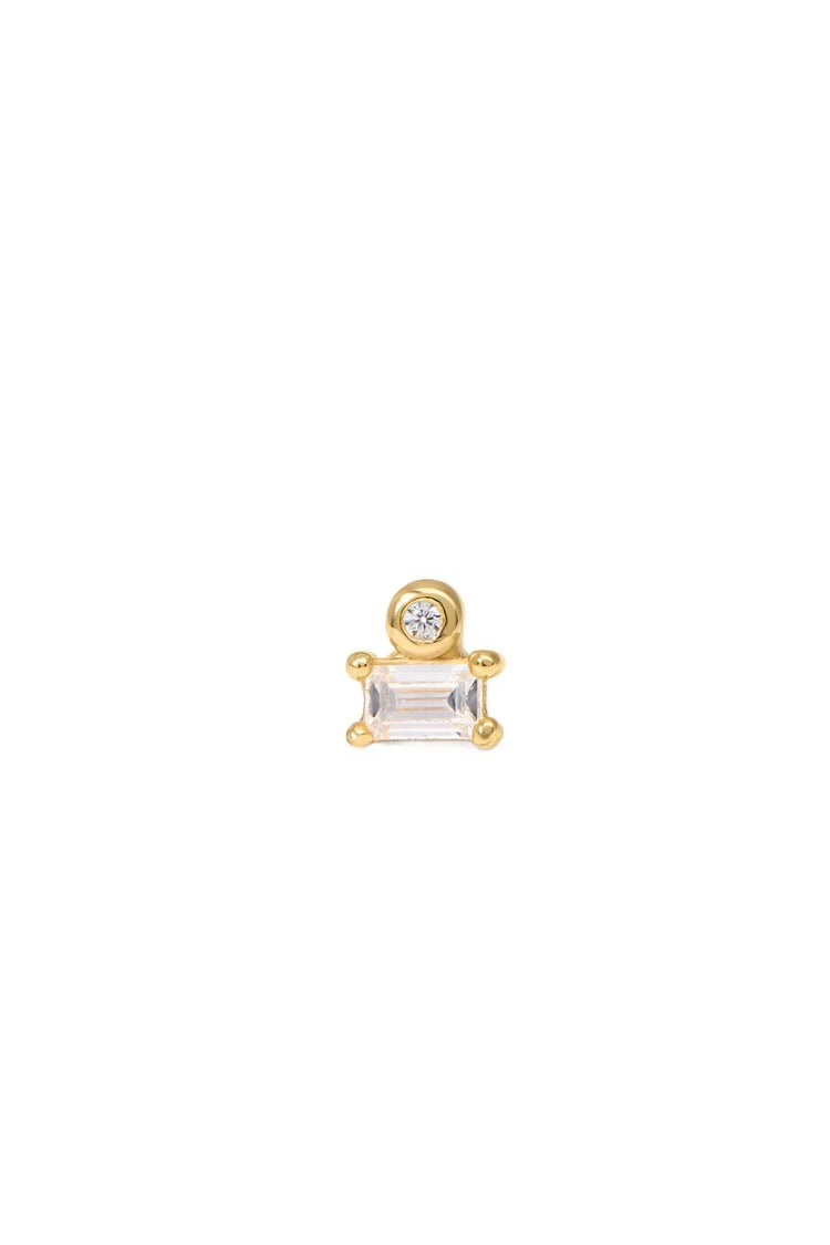 Super Mini Baguette Gold Vermeil Stud Earring