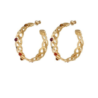 Cesaria Cabochons Earrings Gold