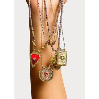 Necklace - Ruby Heart Medaille
