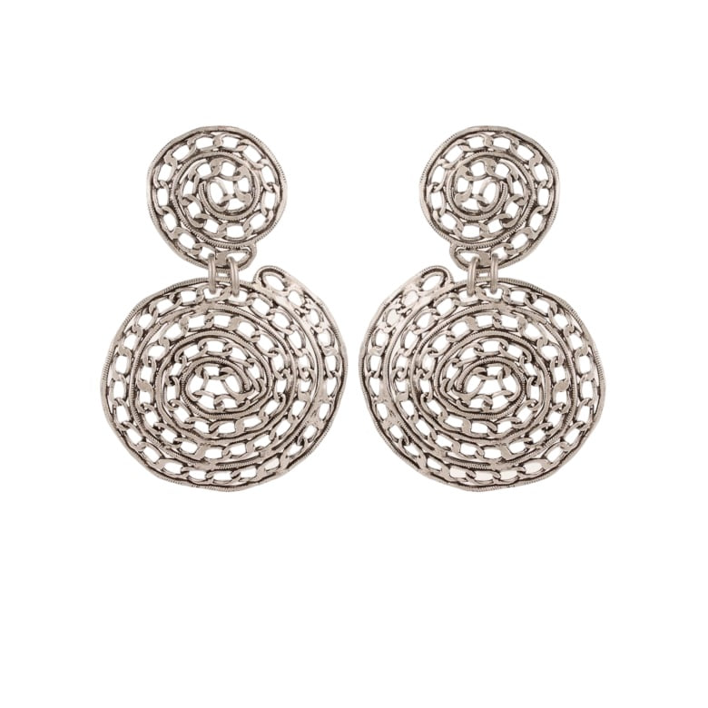 Onde Chain earrings large size silver