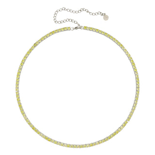 Gigi Tennis Necklace Yellow/Silver 3Mm