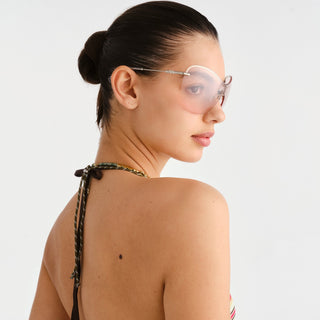 Satine | Shiny Silver Pink Tint Silver Flash