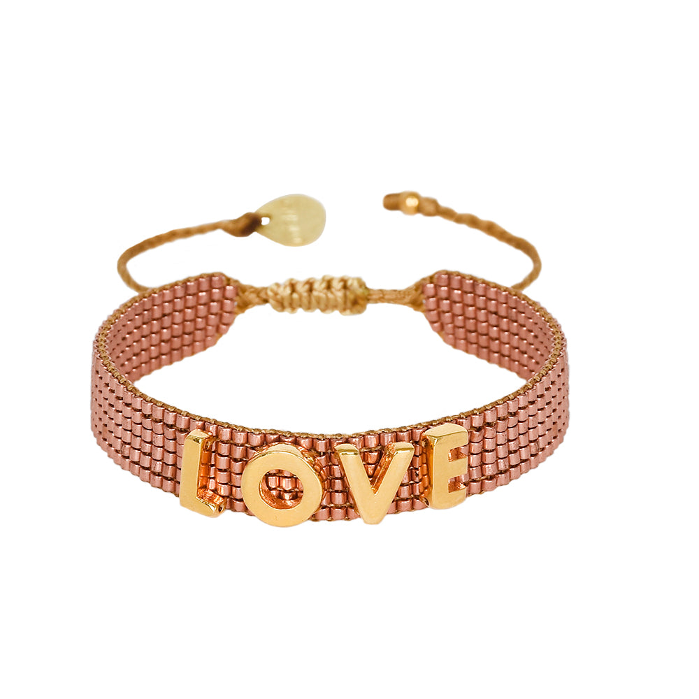 Love Letters gold plated plate adjustable bracelet 11798