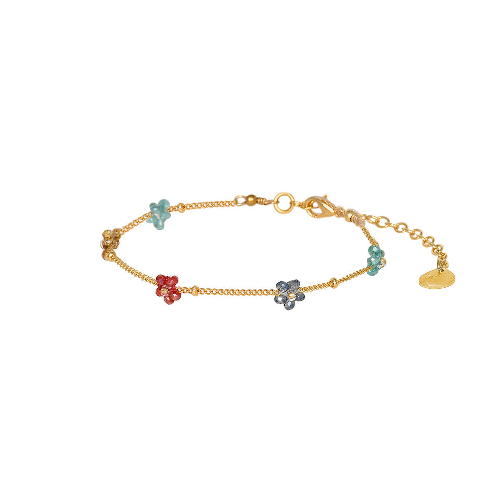 Fanzy Flower Chain gold plated bracelet 11755