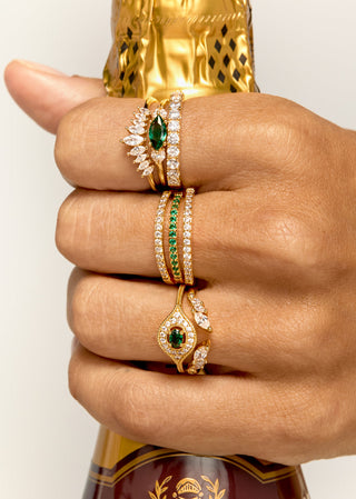 BAGUE - GREEN MAJESTIC EYE