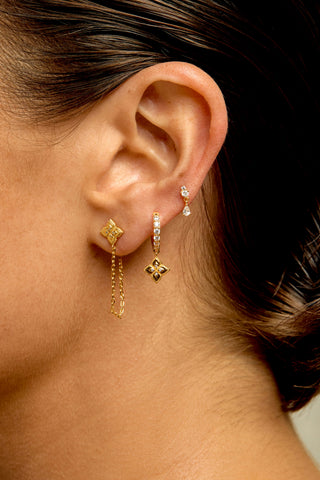 Earrings - Lotus Chain