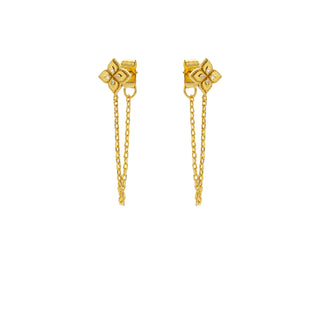 Earrings - Lotus Chain
