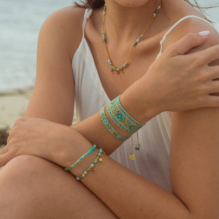 Hoopys Bracelet Gold & Turquoise