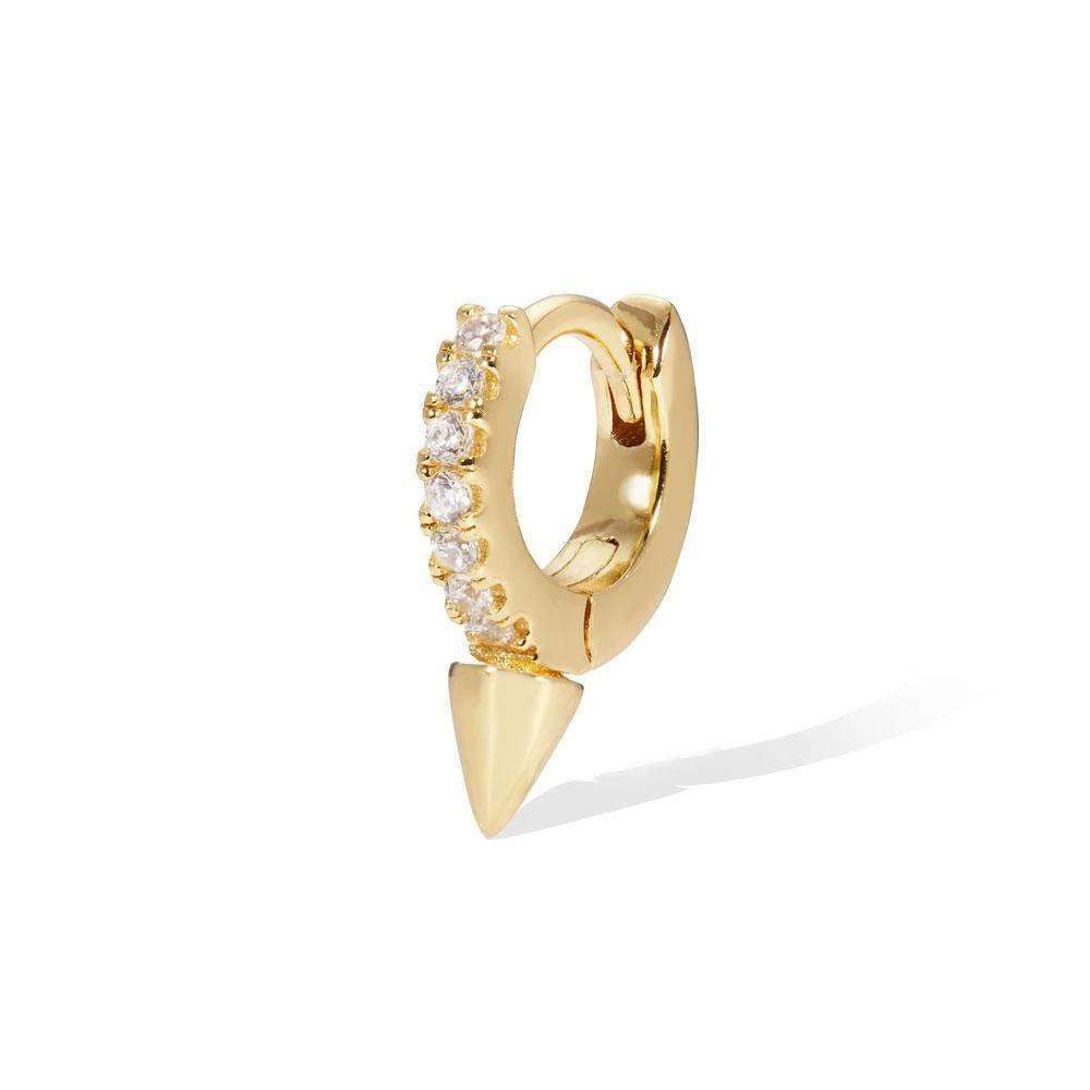 Single earring 6,5MM CONE HUGGIE 925 STRL SLVR 1,02 GR GOLD PLATE