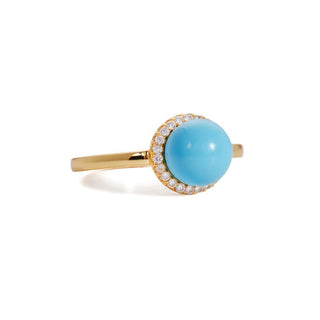 Turquoise Ball Ring 925 Strl Slvr 2,94Gr Gold Pla