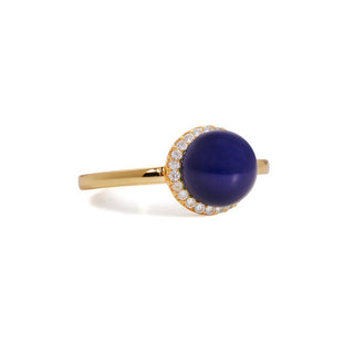 Lapis Ball Ring 925 Strl Slvr 2,94Gr Gold Plated