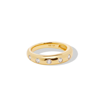 Lara Dots Band Ring #54 4,1Gr 925 Strl Slvr Gold Plated