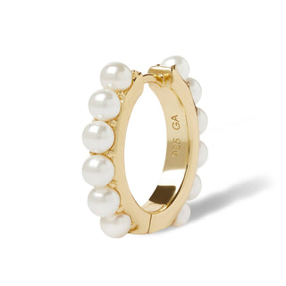 Single earring Dolly 12.5Mm Gold Vermeil Pearl Huggie