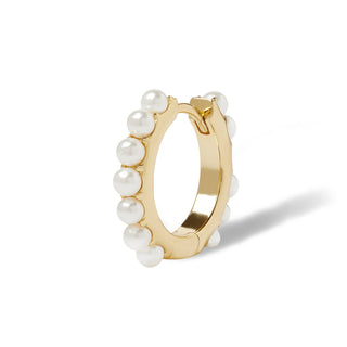 Single earring Dolly 11Mm Gold Vermeil Pearl Huggie