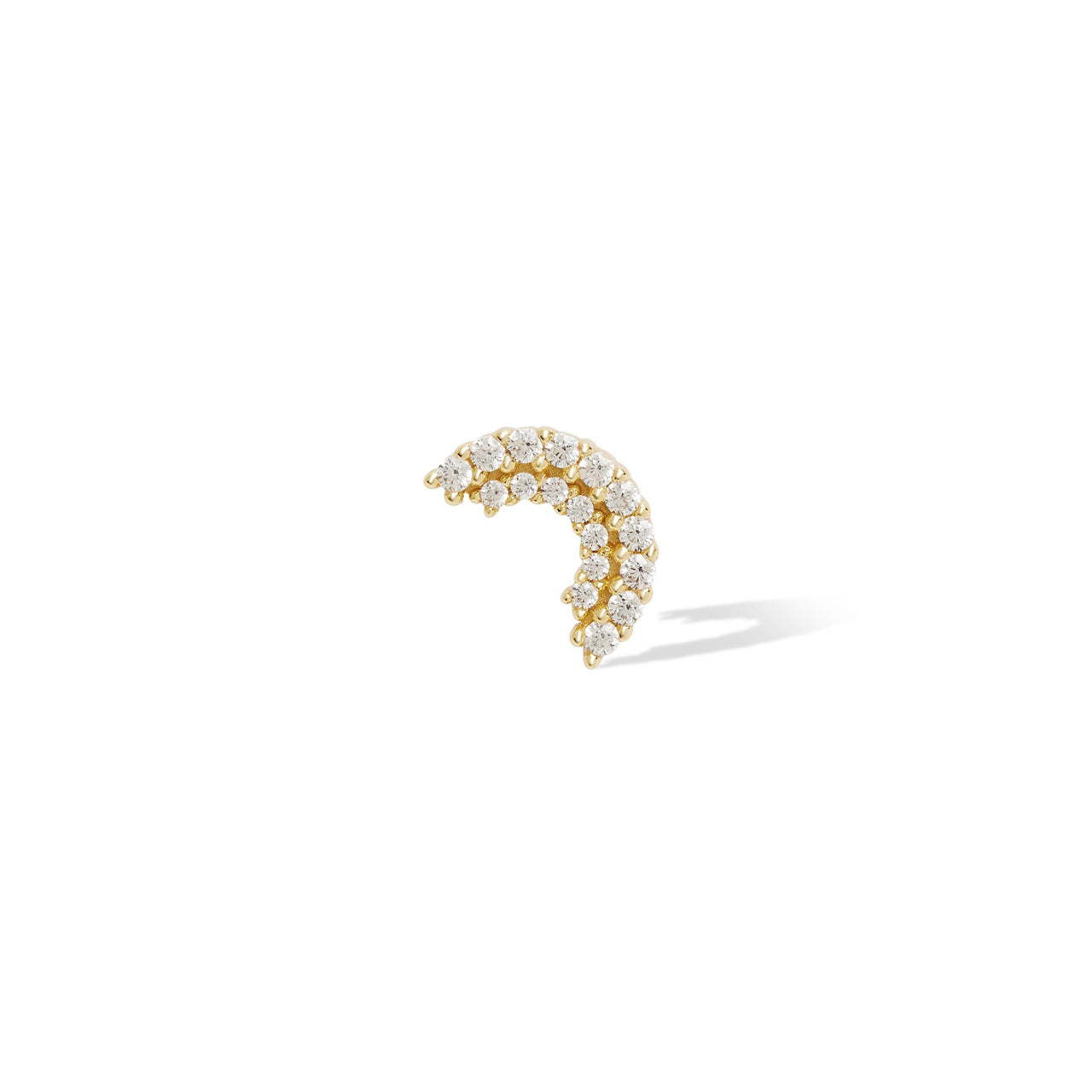 Single earring Double half circle gold vermeil stud (ball screw)
