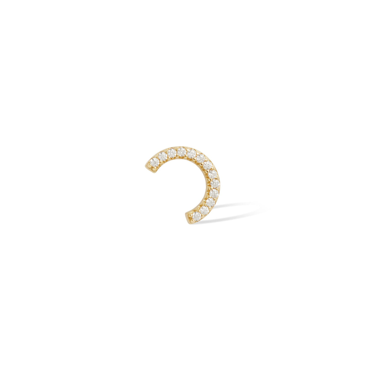 Single earring Half circle gold vermeil stud (ball screw)