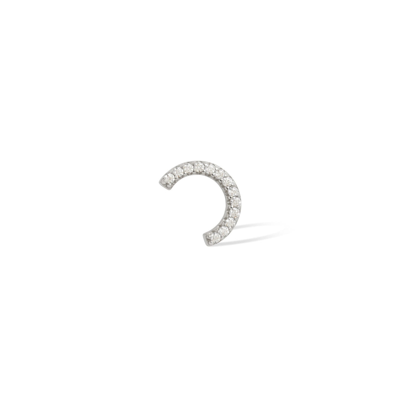 Single earring Half circle sterling silver stud (ball screw)