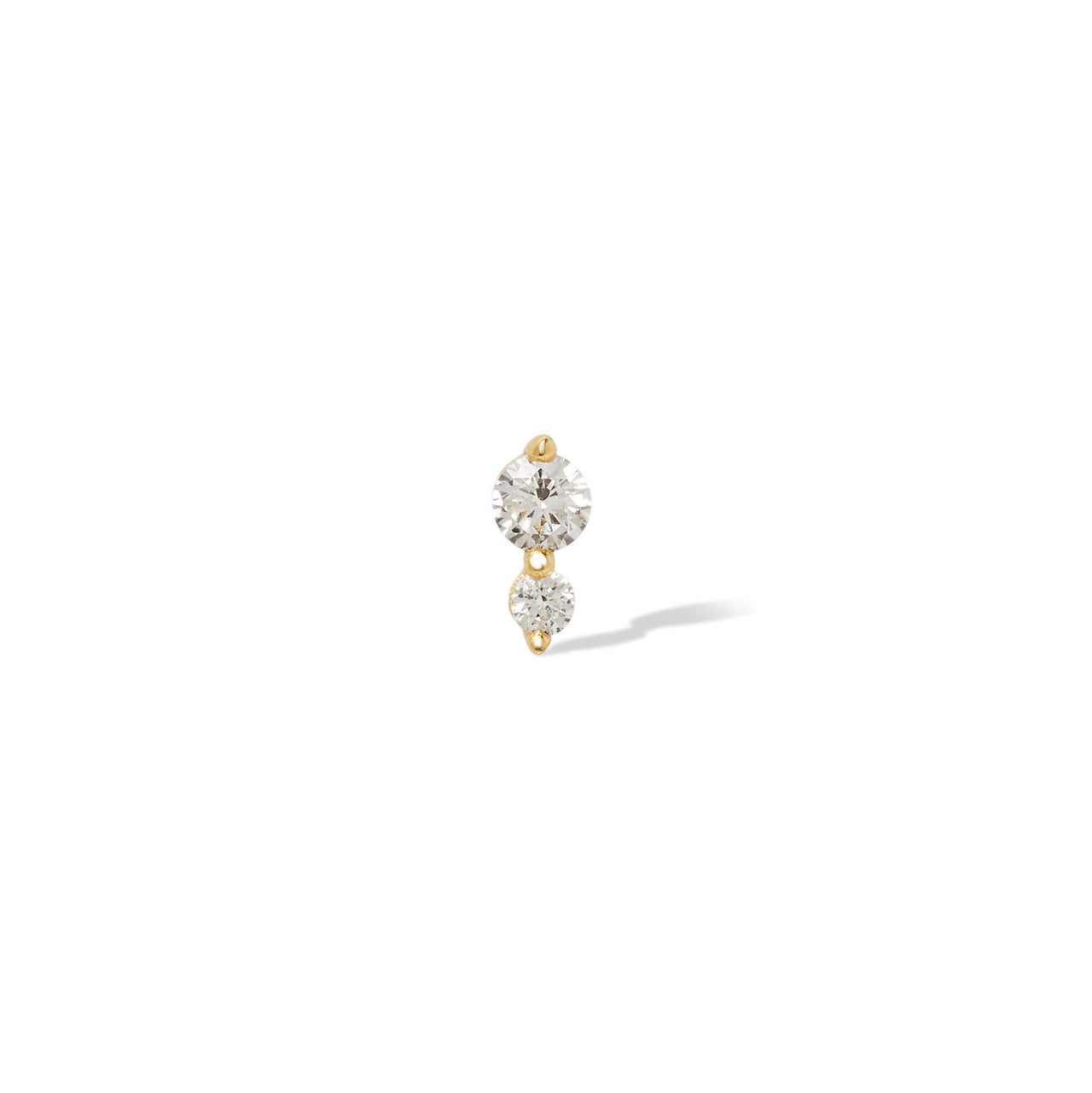 Single earring "True Love" double dot gold vermeil stud
