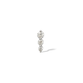 Single earring "True Love" triple dot sterling silver stud