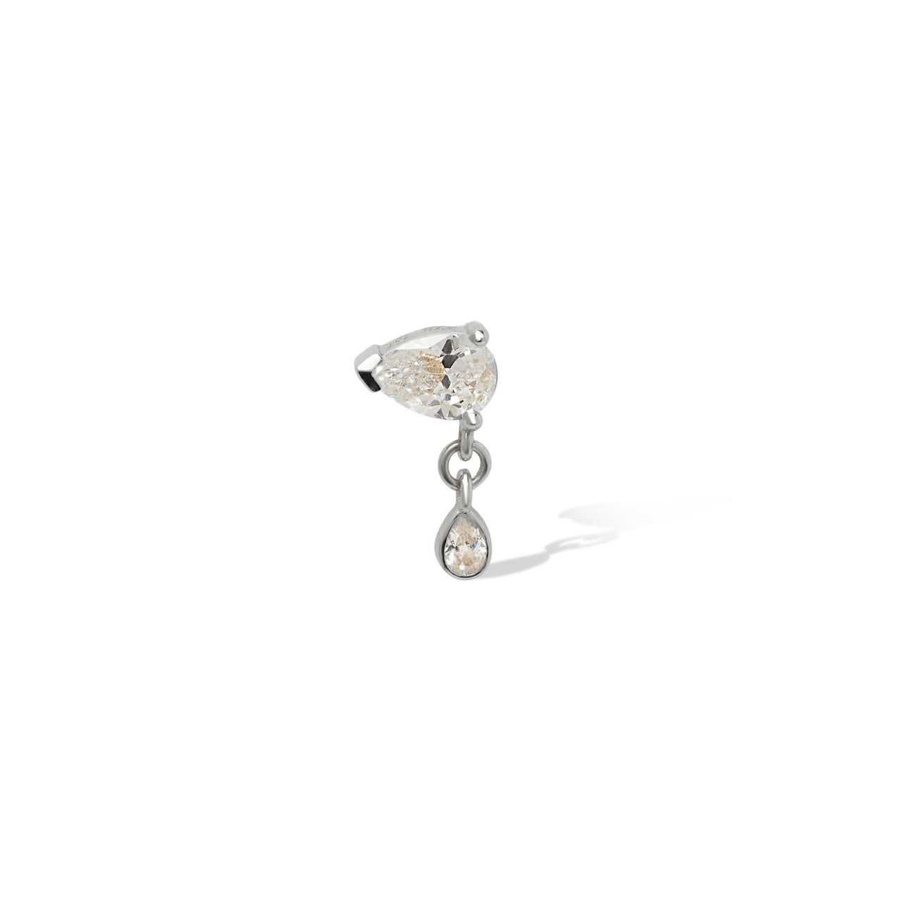 Single earring  drippy Celeste sterling silver stud  (ball screw)
