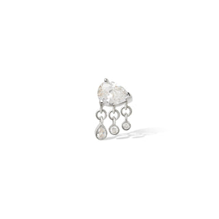 Single earring Triple drippy Celeste sterling silver stud  (ball screw)