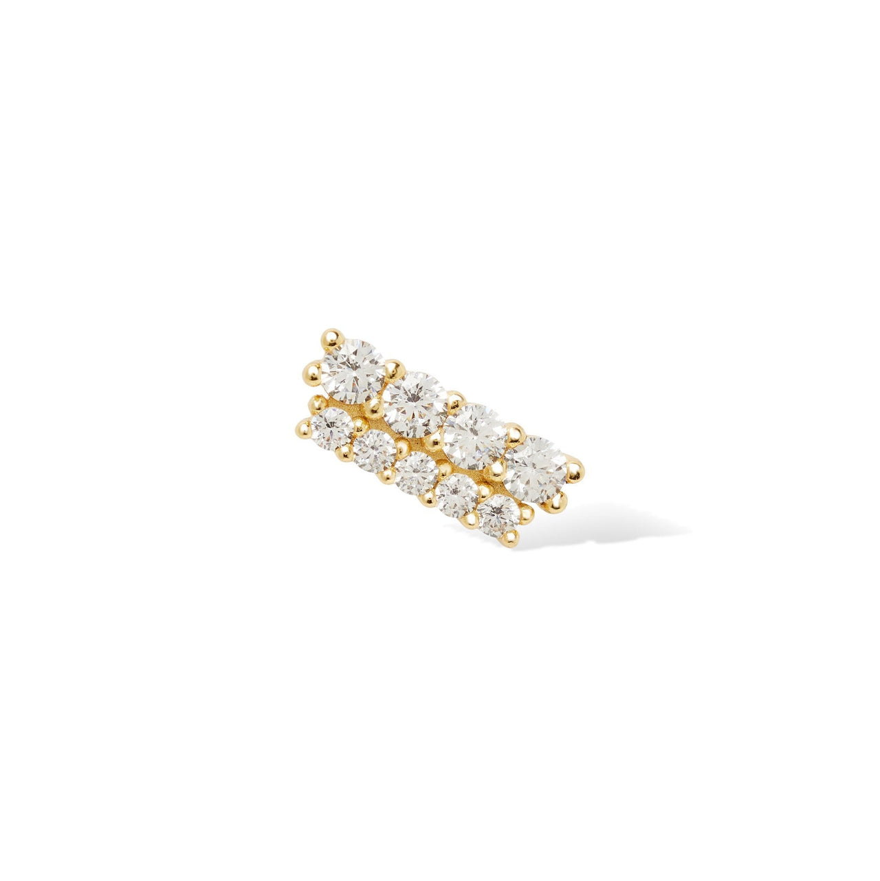 Single earring Double bar gold vermeil stud