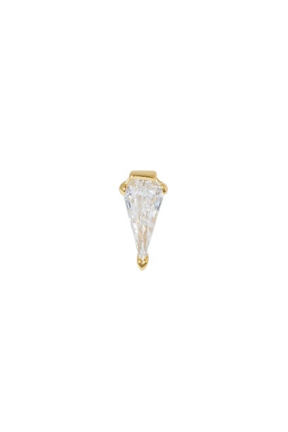 Single earring Large Pyramid gold vermeil stud (ball screw)