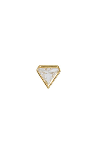 Single earring Small pyramid gold vermeil stud