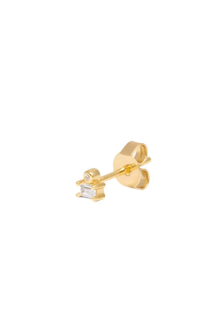 Super Mini Baguette Gold Vermeil Stud Earring