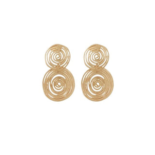 Wave earrings small size gold