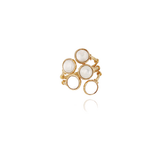 Duality Multi Serti ring gold - White Mother-of-pearl