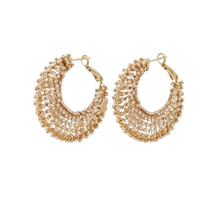 Izzia strass earrings large size gold