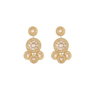 Sequin two rows earrings gold