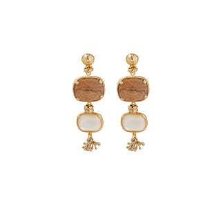 Silene earrings small size - Wood & Mother-of-Pearl