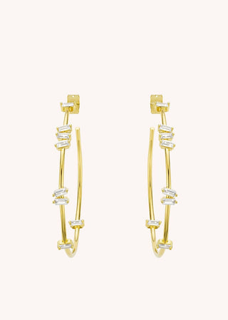 EARRINGS - BAGUETTE HOOPS