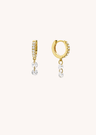 EARRINGS - DOUBLE CRYSTAL DELHI