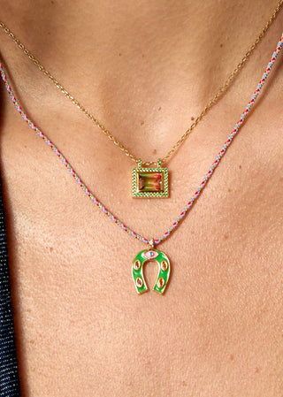 NECKLACE - GREEN WATERMELON EL PASO Or