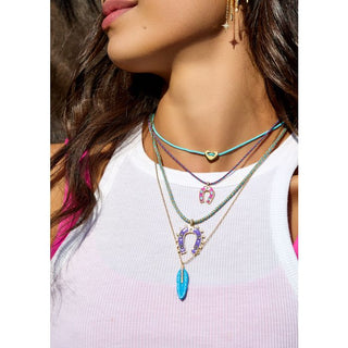 NECKLACE - TURQUOISE PLUME Or