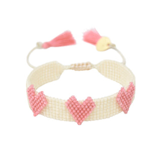 Love X3 Bracelet White & Pink