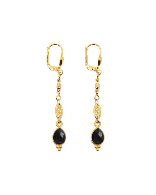 Thalia long earrings black