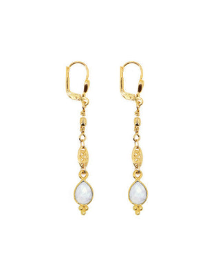 Thalia long earrings white